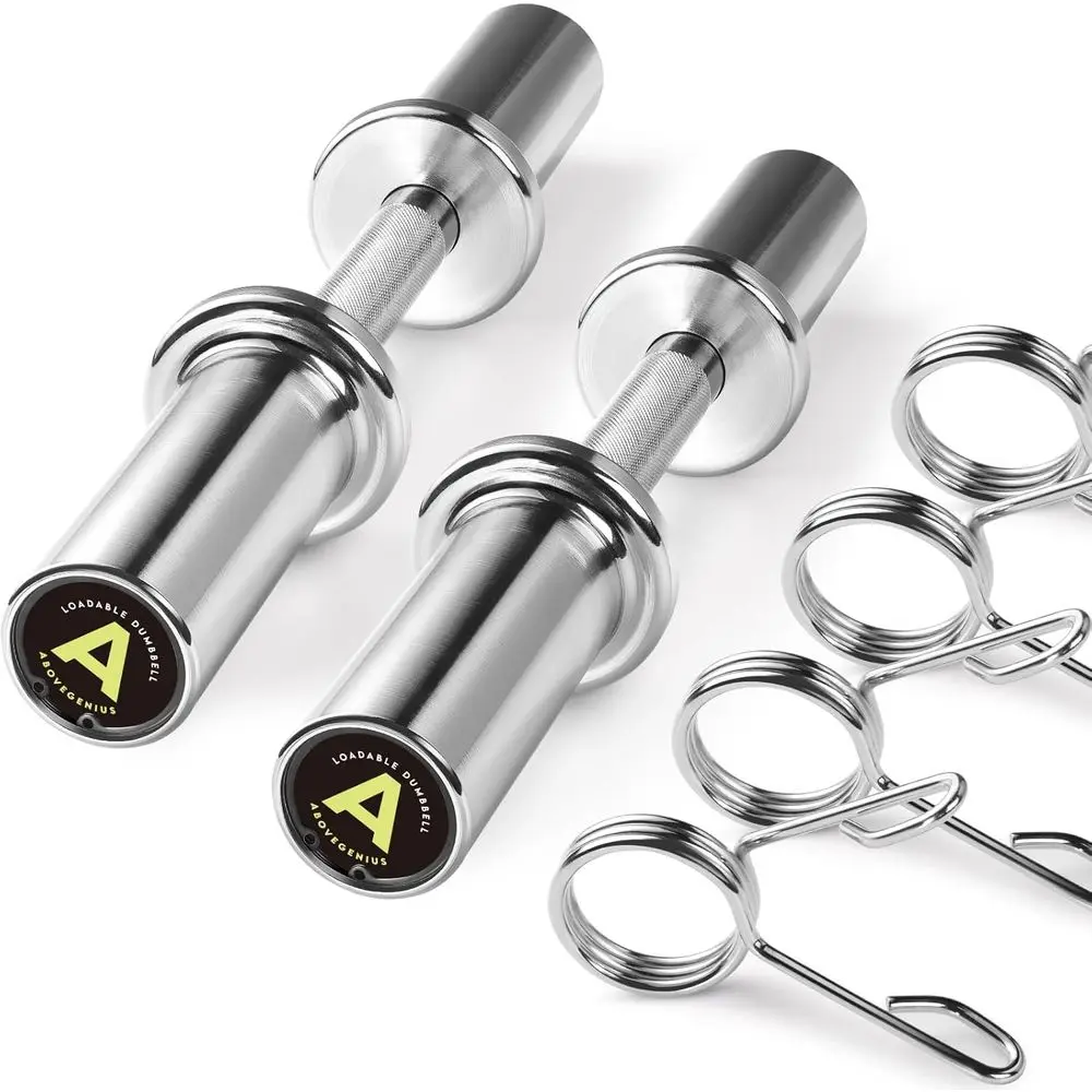 Par de Barras de Pesas de 16 Pulgadas, Barras de Pesas con Peso Ajustable o Discos de Pesas de 2 Pulgadas, Ideales para Entrenamiento de Fuerza en Casa o en el Gimnasio, Barras de Pesas con 2 Pares de