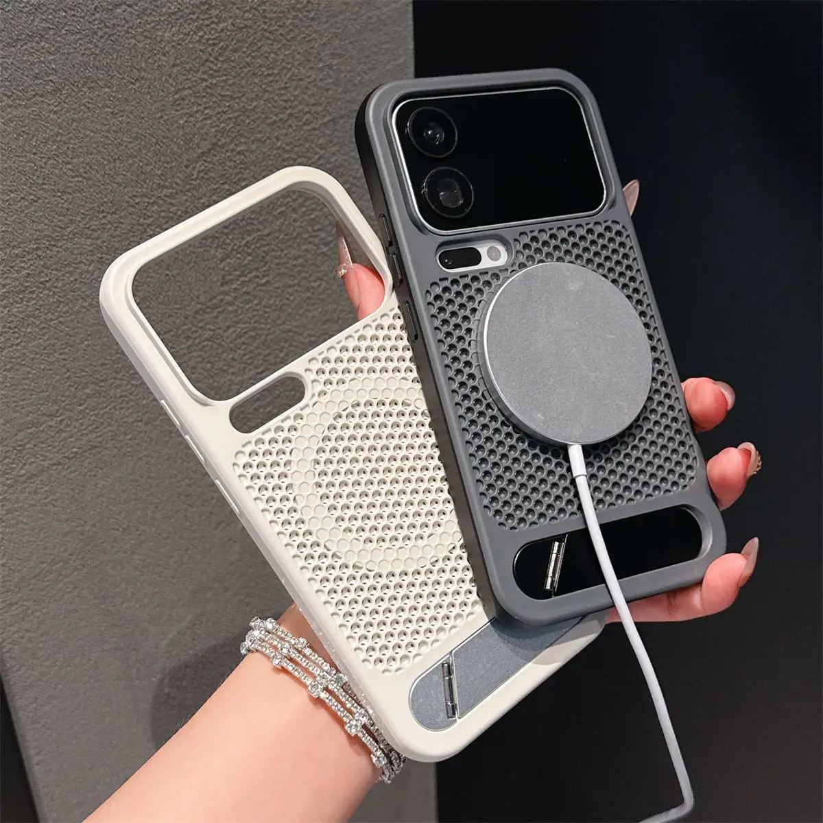 

Magnetic Cooling Case for Xiaomi 17 Pro/17 Pro Max with Kickstand,Matte Hard Shell with Heat Dissipation Vents and Magnetic Ring