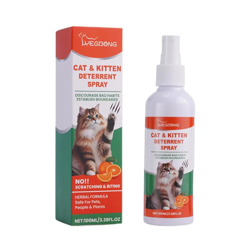 Pare os arranhões gato spray dissuasor para gatinhos e gatos 100ml spray repelente de gatos manter gatos fora ferramenta de treinamento seguro não-para r5a9