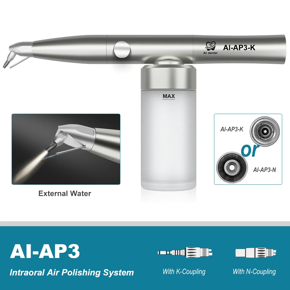 AI-AP3-K/N Dental Air Abrasion Unit Aluminum Oxide Sandblaster Polisher External Water Spray Mist Teeth Whitening K N Connector