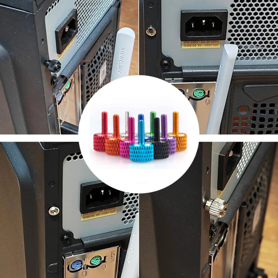 

​​UNC 6-32 x 5mm Aluminum Thumbscrew - Knurled Grip Hand Tighten Bolt with Anodized Finish for Computer Case, 3D Printer