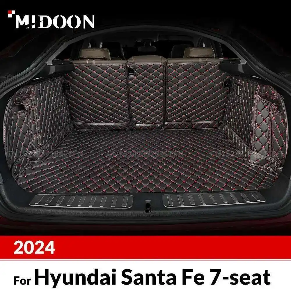 

Для Hyundai Santa Fe 7-местный 2024 авто полное покрытие коврик для багажника автомобильный антигрязный коврик защитный коврик грузовой вкладыш аксессуары для интерьера