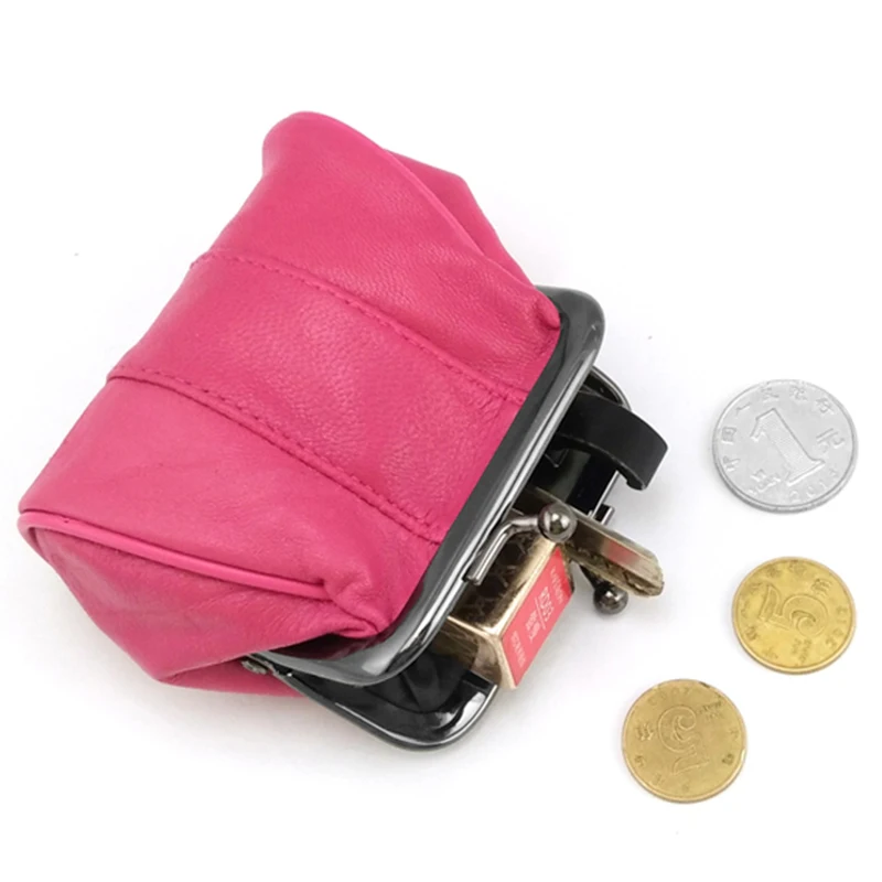 BELLO TUTTI Original Mini Coin Purses Money Clip Fashion Women Key Small Wallets Metal Hasp Genuine Leather Sheepskin Change Bag