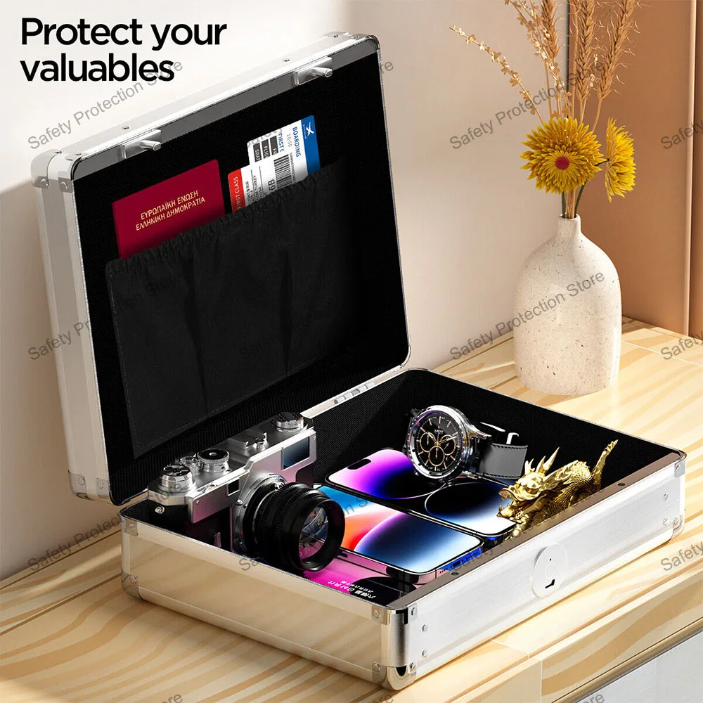 Imagem -04 - Fingerprint Safe Box para Jóias Gun Safe Jóias Privacidade Security Storage Box Código Morse Lock Intelligent Secret Hidden Safe