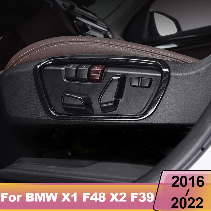 ABS مقعد السيارة ضبط زر غطاء لوحة ، كروم الكسوة لسيارات BMW X1 ، F48 ، X2 ، F39 ، 2016 ، 2017 ، 2018 ، 2019 ، 2020 ، 2021 ، 2022 ، اكسسوارات التصميم