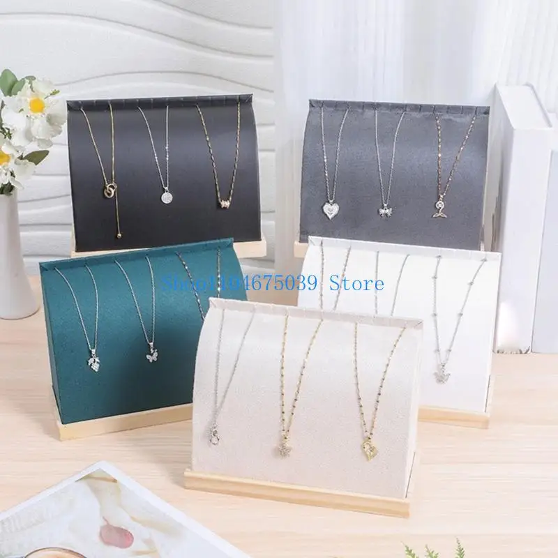 5asd Practical Leather Necklace Display Stand Elegant Jewelry Presentation Holder