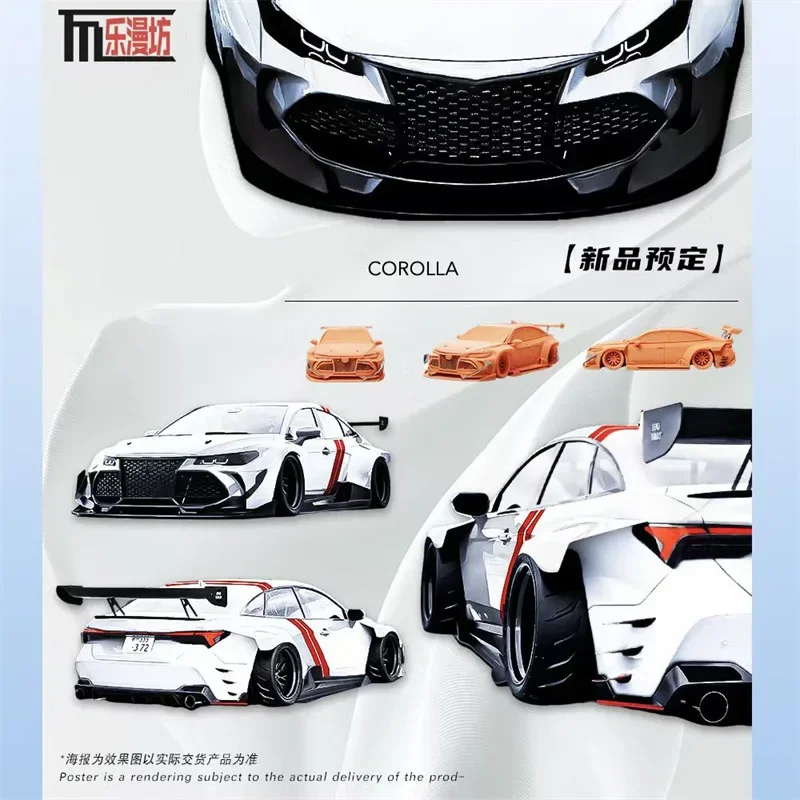 LeManFang LMF 1:64 COROLLA BRANCO / VERDE Modelo de carro