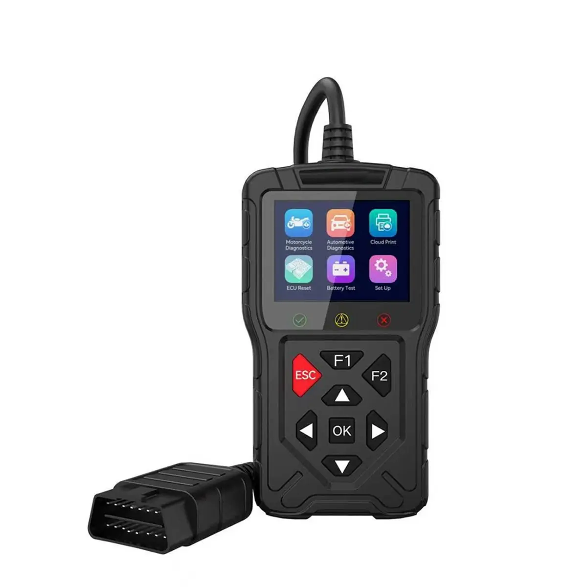 DT38 OBD2 Scanner for Motorcycle and Vehicle Fault Code Read Free ECU Reset Automotive Lookup Car Diagnostic Tool
