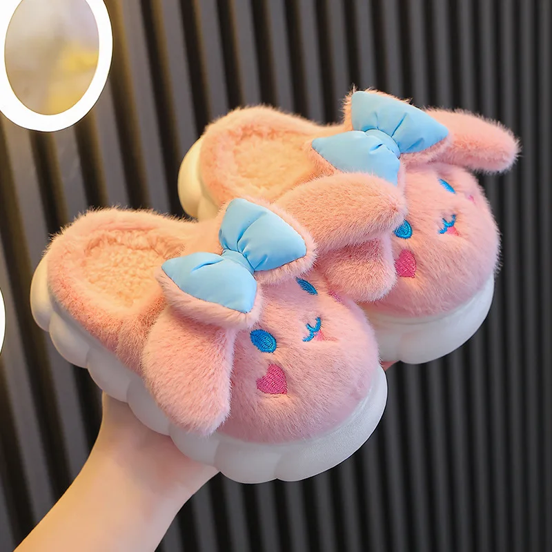 Children Home Shoes Cashmere Cotton Slippers Baby Shoes Girl Slippers Indoor Kids House Slippers Bedroom Cotton-padded Shoes