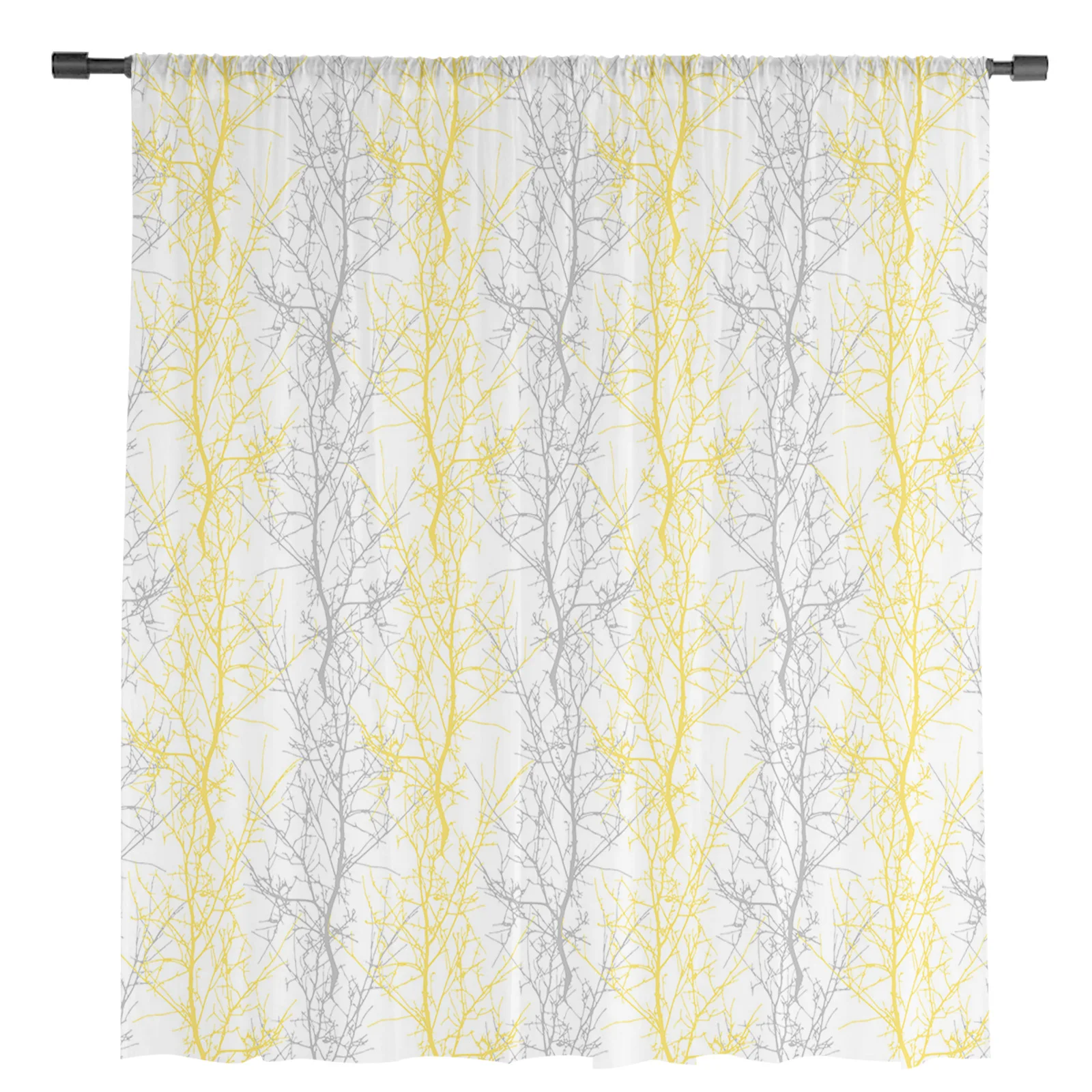 Branches Gradient Simple Tulle Curtains for Living Room Sheer Curtain for Bedroom Christmas Blinds Voile Curtains