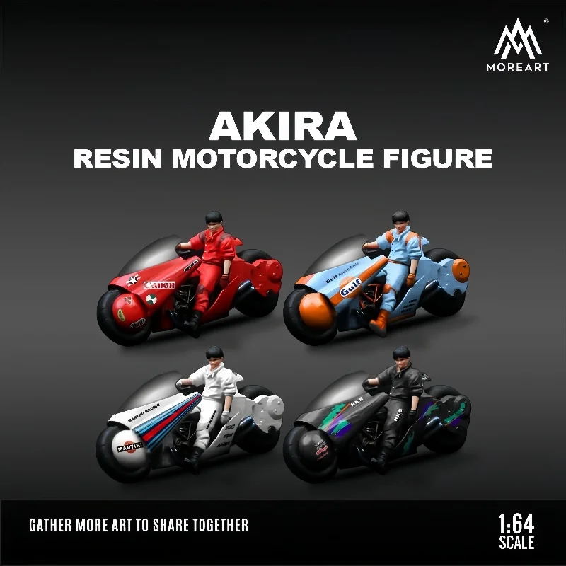 Moreart 1:64 Akira figurine de moto modèle de voiture de simulation miniature en résine, article décoratif de collection, authentique en stock