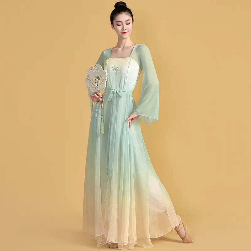 Vrouwelijke volwassen grote swingjurk elegante lange jurk Hanfu Chinese klassieke dansvoorstelling kostuum