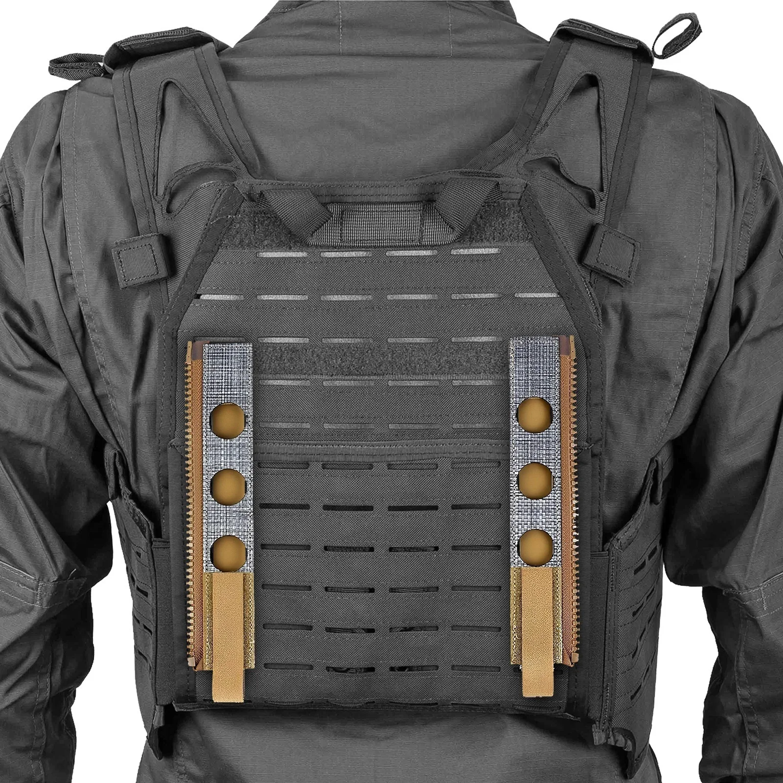 

Zip-On Back Panel MOLLE Adapters - Tactical Adapt Back Panel Side Zippers Kit - Compatible FCPC V5 FCSK 3.0 JPC