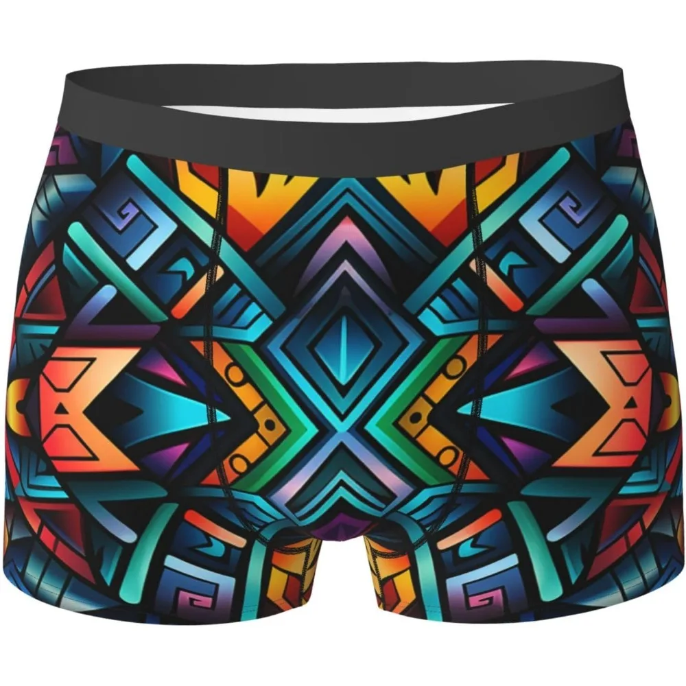 

Винтажные мужские трусы-боксеры с абстрактными индейными племенными геометрическими рисунками, мужское нижнее белье, эластичные удобные мягкие боксеры для мужчин, S-xxl