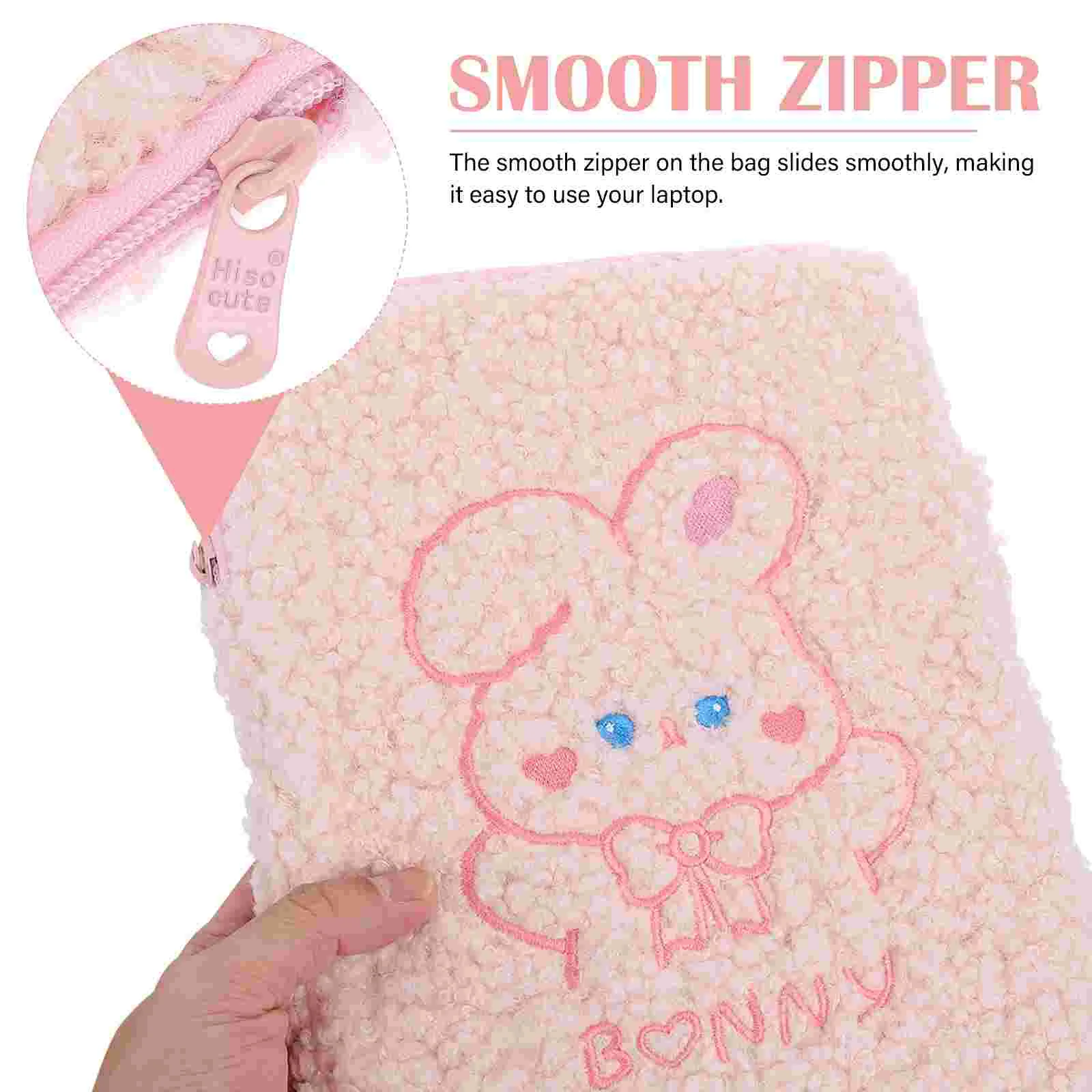 Storage Bag Wallet for Girls Coin Purse Card Holder Plush Inner Tablet Laptop Pouch Universal