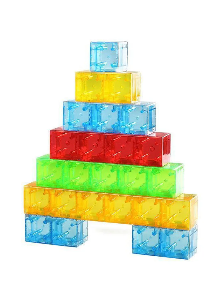 Nieuwe populaire transparante magnetische blokken-bouwmagneet Wereldset voor kinderen, zintuiglijk constructiespeelgoed Kerstcadeaus voor kinderen - afbeelding 2