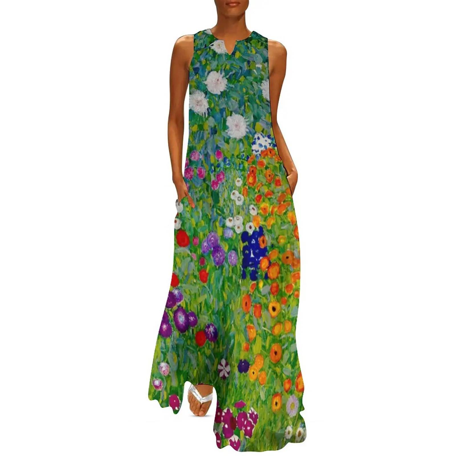 

Flower Garden/ Blumengarten - Gustav Klimt Art Nouveau Floral Long Dress Dress vintage Evening dresses Dress