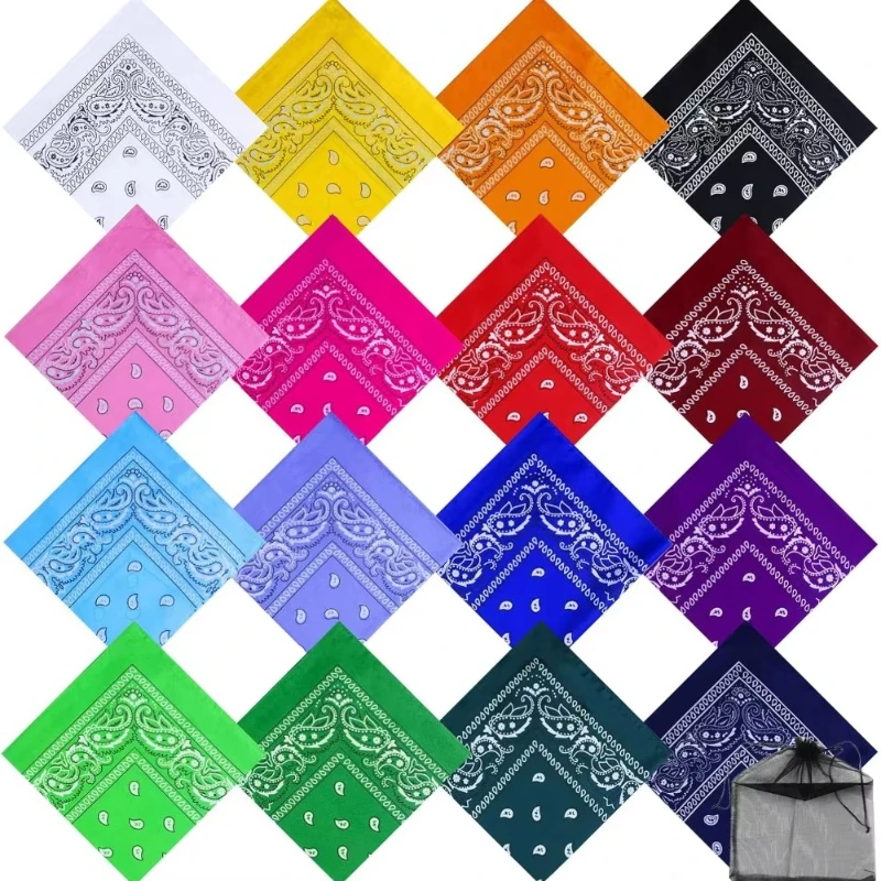 1/3pcs Fashion Hip Hop Bandana Kerchief Unisex Hair Band Neck Scarf Headwear Wrist Wraps Head Square Scarves Print Handkerchief