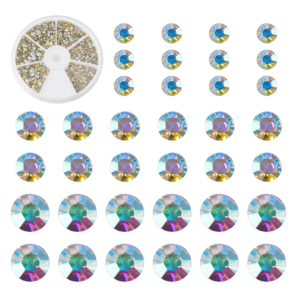 1782pcs Glass Pointed Back Rhinestone Cabochons 2mm Crystal Faceted Diamond Beads for Nail Art Earring Hairs Accessories Making