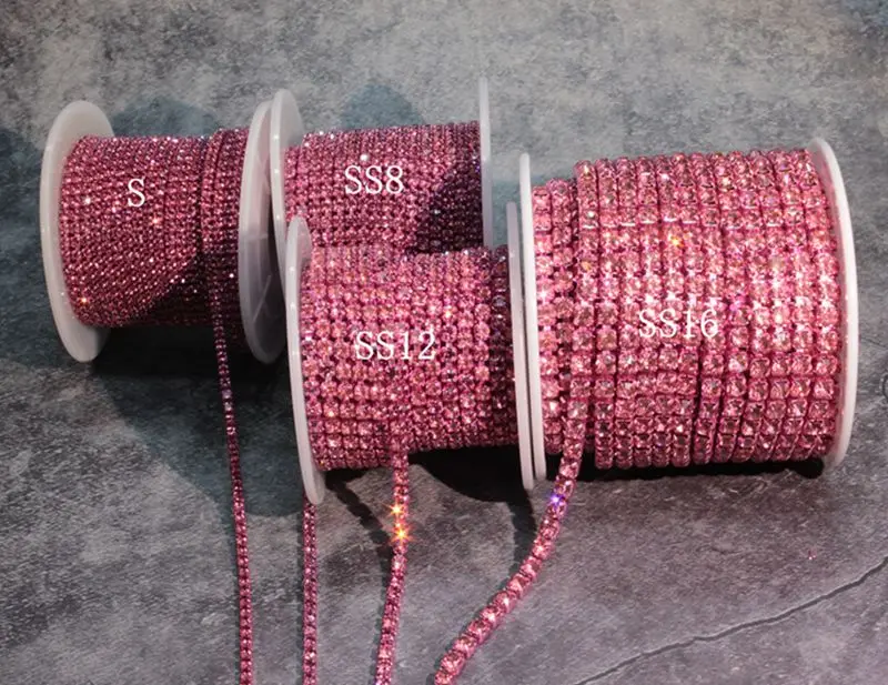 Strass Kette Rolle Quaste 1/10Yard Kristall Band Strass Banding Nähen Auf Gold Strass Trim Streifen Tasse Ketten Für Handarbeiten – Detail 8