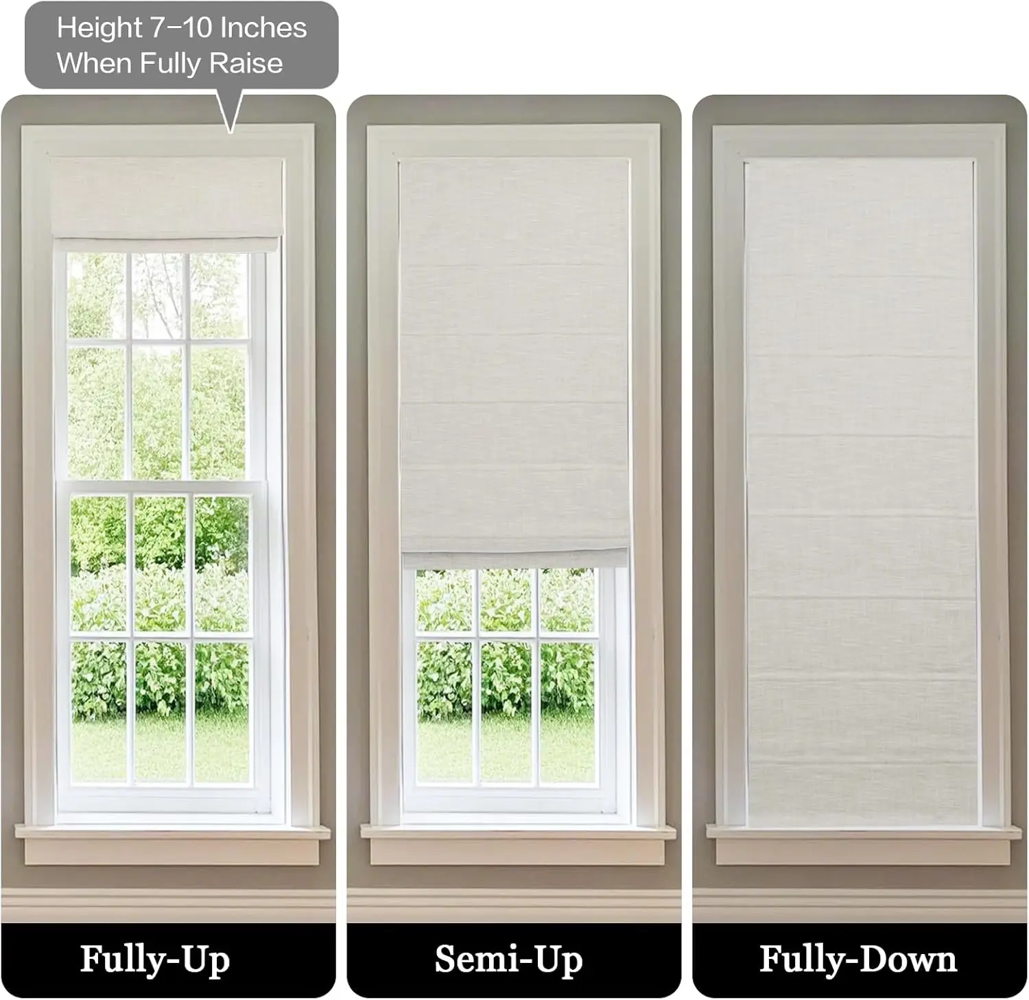 Luxury High Quality Easy to Install Blackout Cordless Spring Control Roman Blinds for Windows view 5