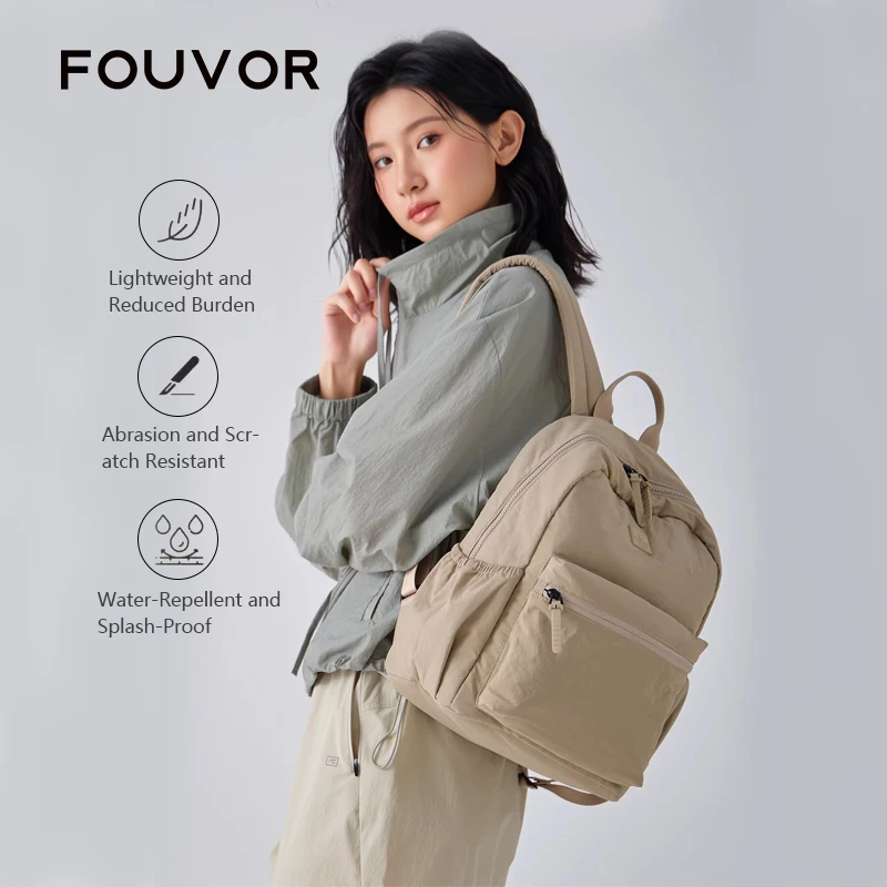 

Fouvor Women's Lightweight Airplane Cabin Backpack Large Capacity Travel Bag 2026 Students Outdoor Commuter Laptop Bags 3071-04