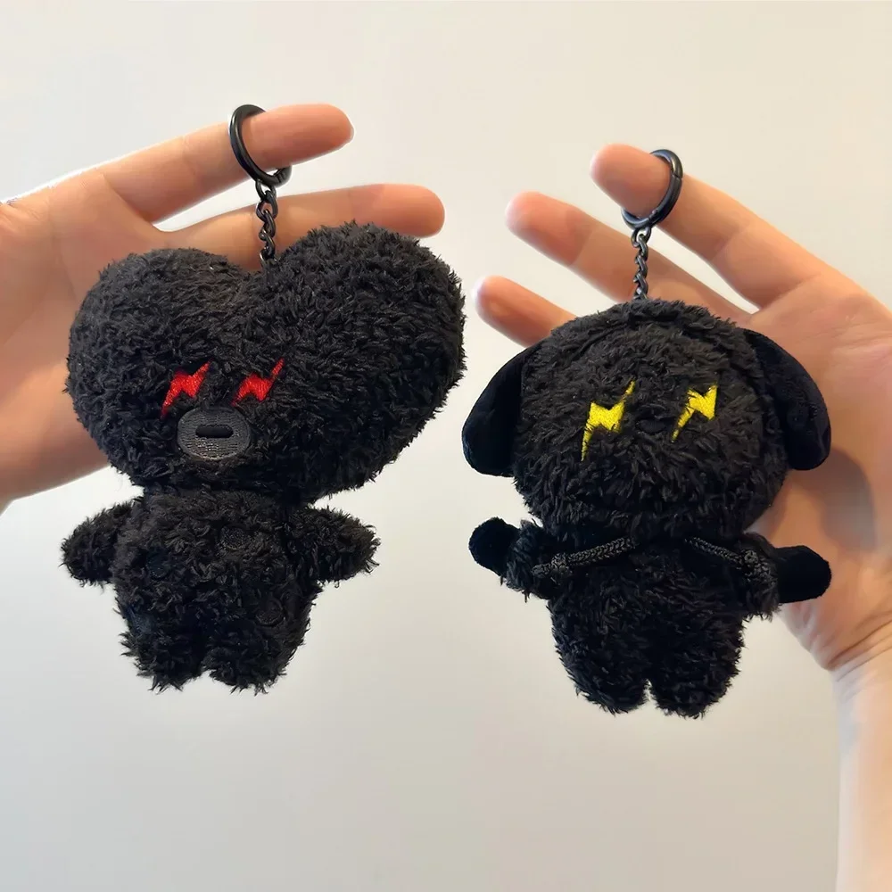 Pequeno Animal Chaveiro De Pelúcia Dos Desenhos Animados, Kawaii Faca Saco Pingente, Boneca Série Relâmpago Preto, Presente de Aniversário, 11cm, Bt21, Novo