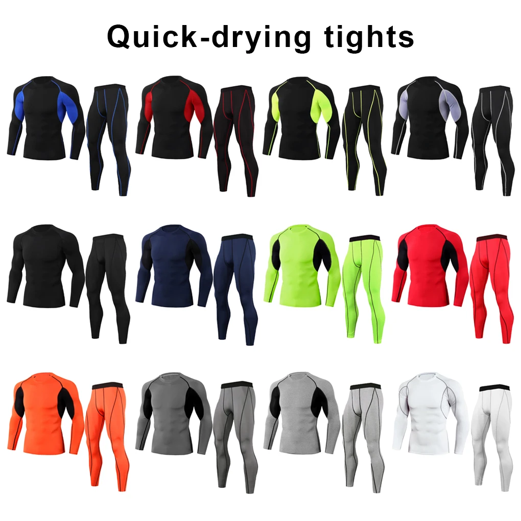 

Thermal Underwear Sets Men Long Johns Compressed Clothes Stretch Long-Sleeve Tights Suit Motorcycles Riding Black