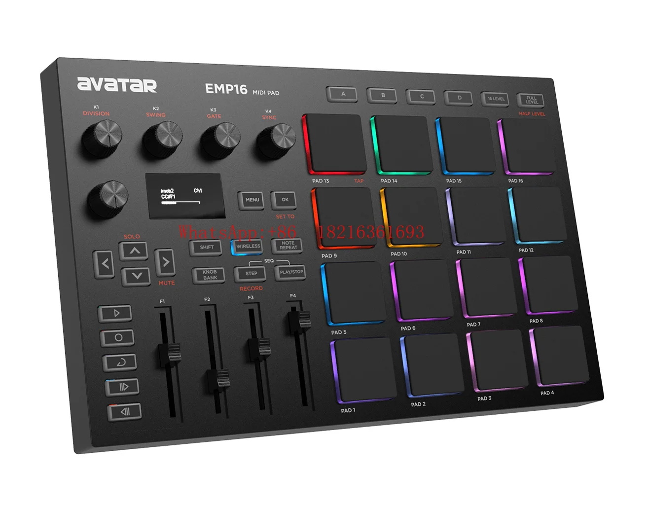 Limited Offer EMP16 MIDI Pad Controller Beat Maker Machine With Bluetooth, 16 RGB Velocity Sensitive Beat Pads, 16 Level, Ful
