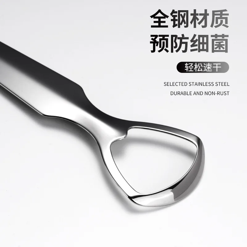 عدم الانزلاق مقبض الفولاذ المقاوم للصدأ اللسان مكشطة للبالغين إزالة رائحة الفم قابلة لإعادة الاستخدام الأنظف التنفس الطازج تنظيف أدوات العناية بالفم