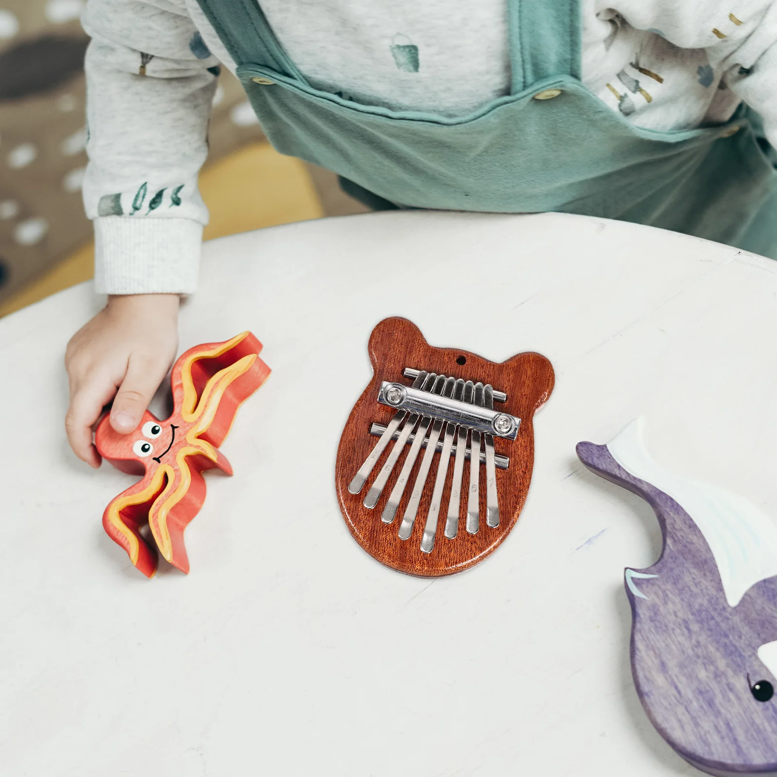 

Mini Thumb Piano 8 Tone Kids Cartoon Kalimba Finger Playthings Durable Premium Material Music Recording Outdoor Camping Party