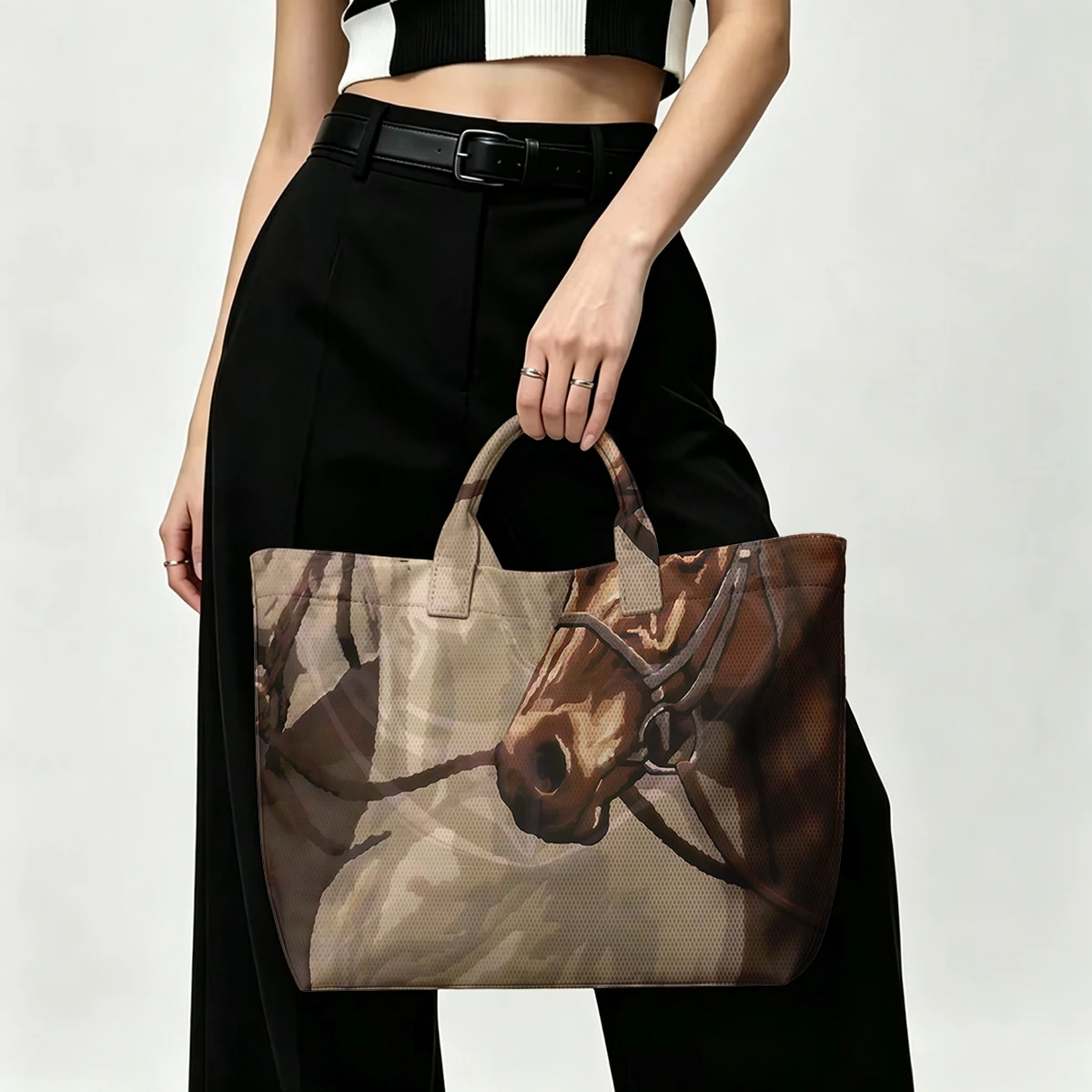 Alliteration Fashion Bag Transparent PVC Waterproof Handbag Large Capacity Daily Commute Shoulder Tote Mummy Bag