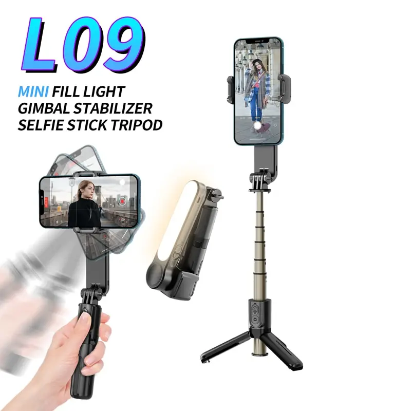 

New Selfie Stick Gimbal Stabilizer Tripod with Fill Light Wireless Bluetooth for HUAWEI Xiaomi IPhone 13 Cell Phone Smartphone