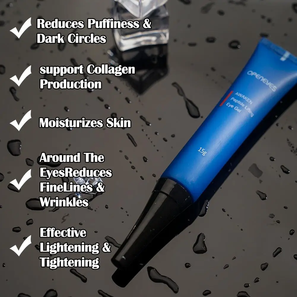 Crema para los ojos para hombres, de 5 piezas Gel hidratante con ácido hialurónico, para las ojeras, hinchazón, líneas finas, cuidado efectivo de los ojos