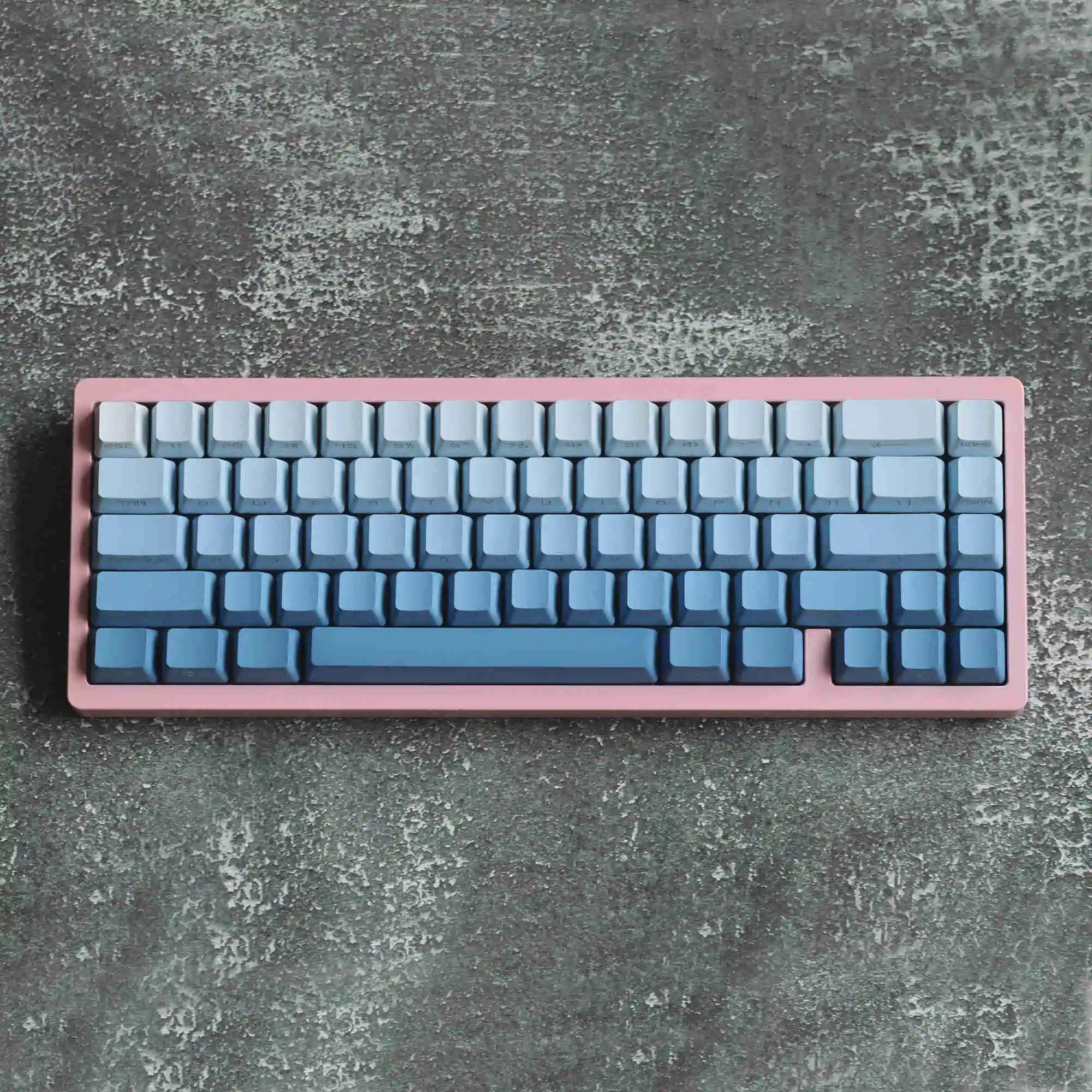 1 Set Fog Blue Key Caps PBT Top Side Backlit Keycaps Dye Subbed OEM Profile Keycap For 68 980 75 87 MX1.0 6.0 8.0