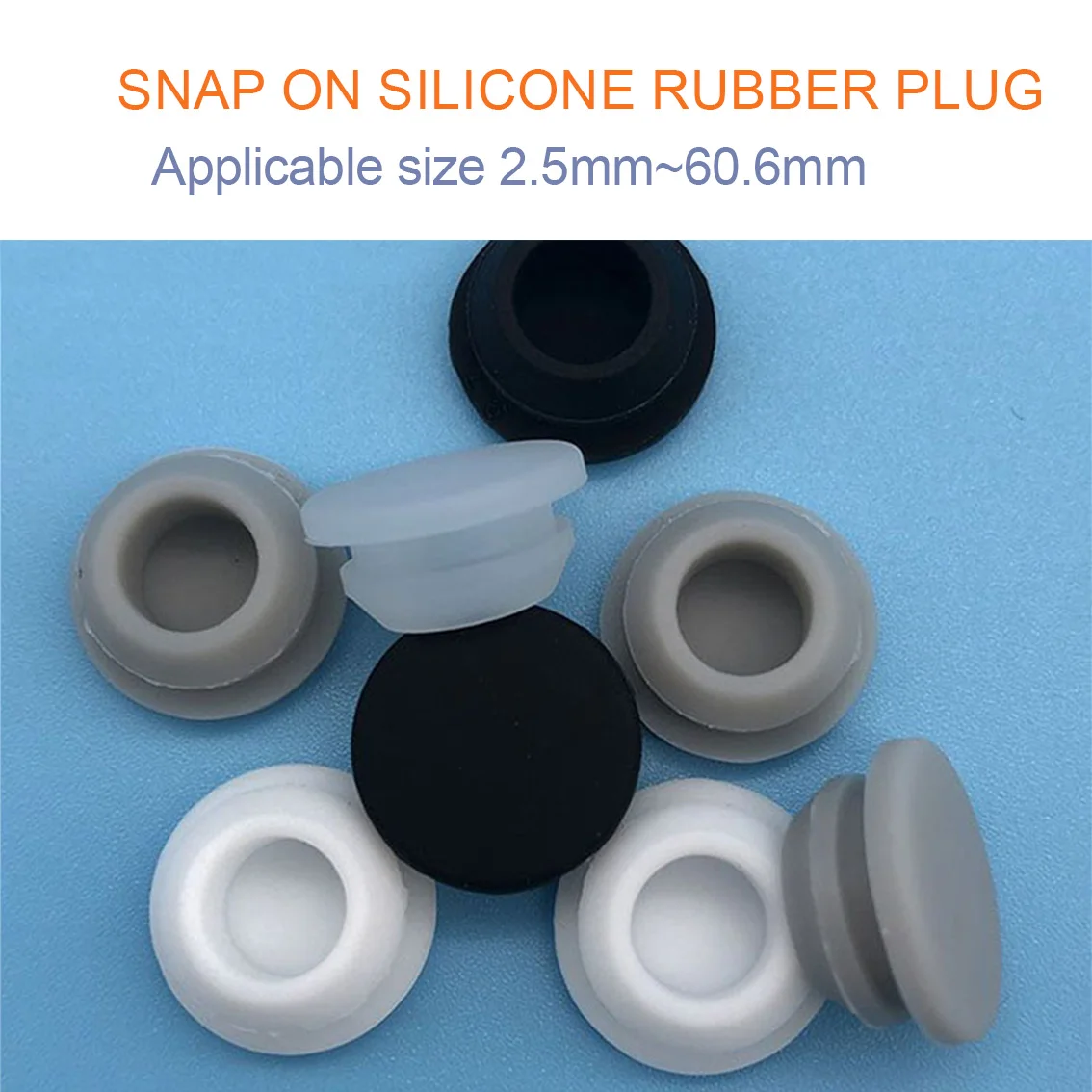 2.5-60.6mm Conical Snap-on Silicone Rubber T Type Plug Blanking End Caps Tube Inserts Bung Proof High Temperature Seal Stopper