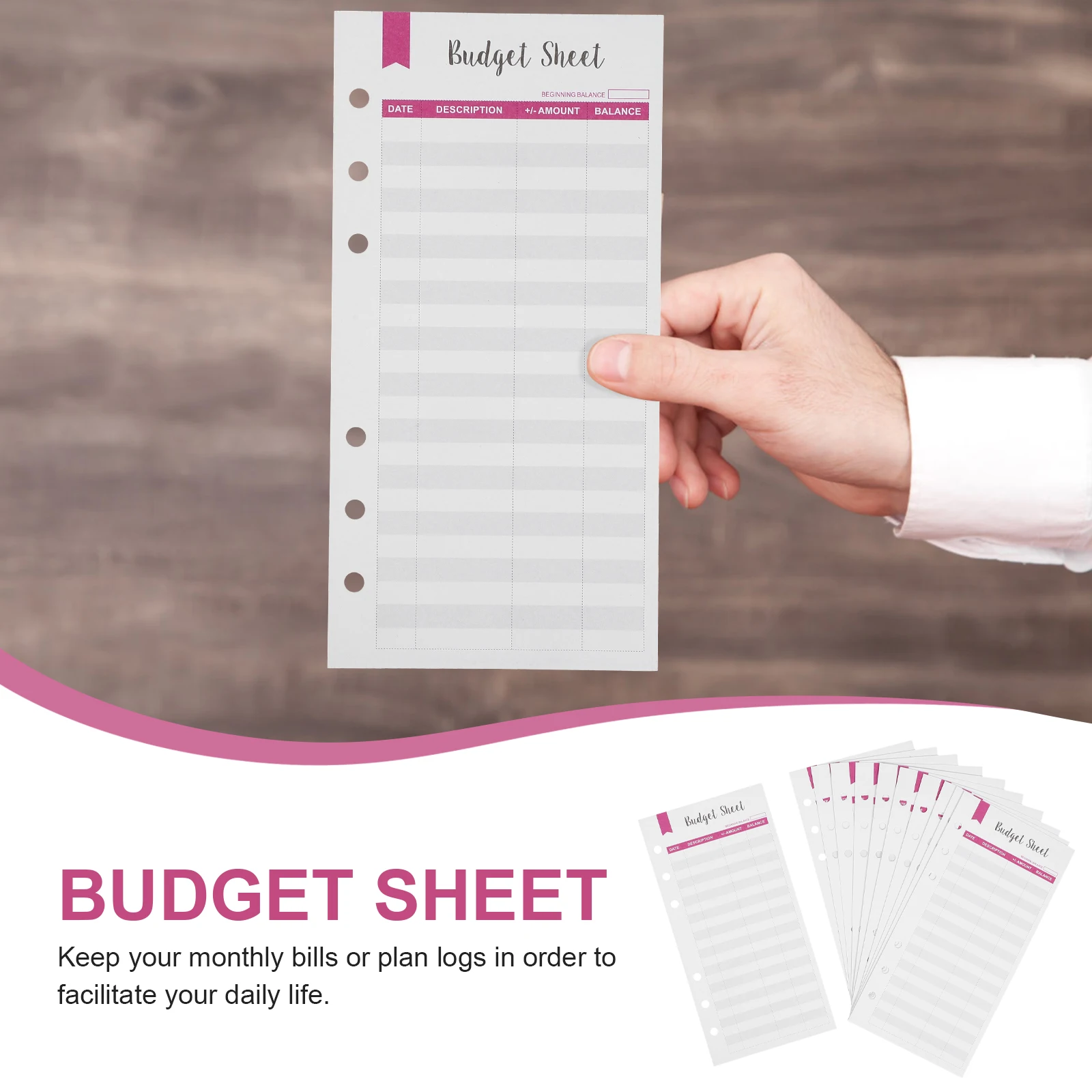 

12pcs Thick 6-Hole A6 Budget Planner Notebook Refills Expense Tracker Paper Sheets Binder Compatible Cash Envelope Tracker Home