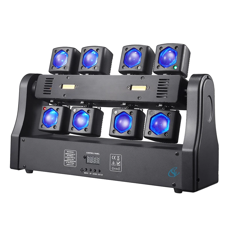 LED 120W 8 Arm Beam Moving Head Light Professional Stage Lights DMX512 Control DJ Disco Lights with Laser for Wedding Party view 3