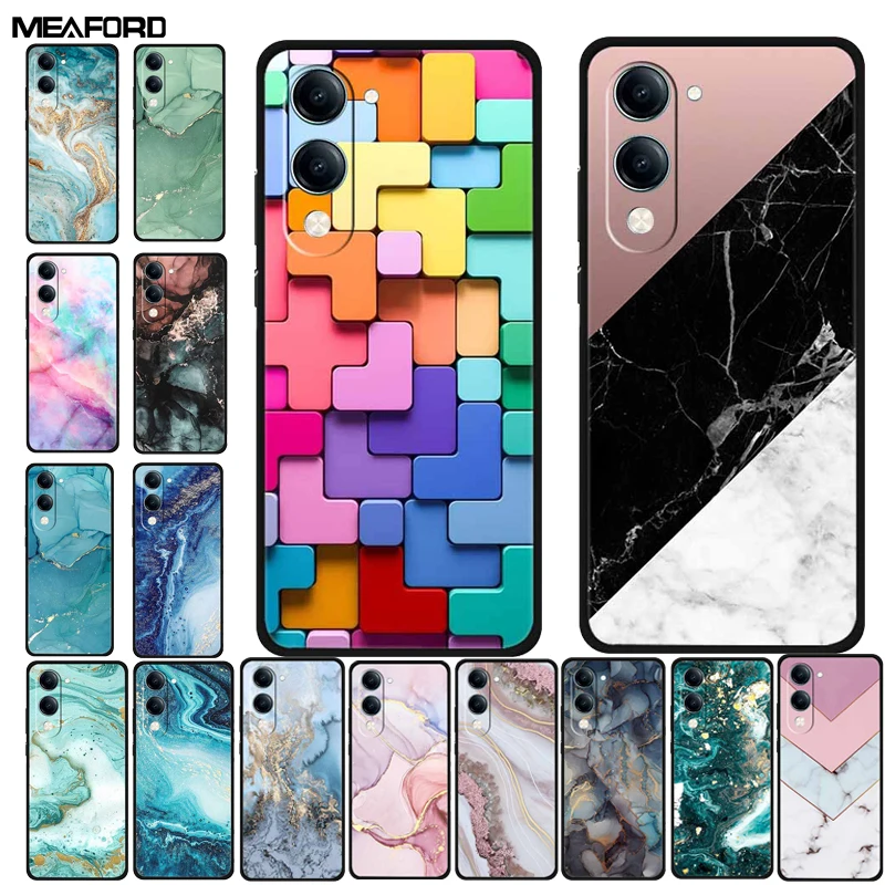 Para Vivo Y29s 5G funda Y04 2025 6,74 «mármol suave TPU funda trasera de silicona para Vivo Y29s 5G funda protectora VivoY04 Fundas