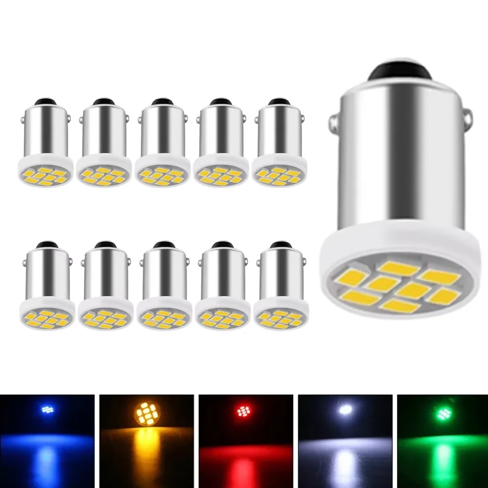 

10pcs BA9S LED Bulbs DC 12V 24V 6.3V 6V T4W BA9S 1206 8 SMD LED Bulb Car Lamp Reading Truck Door Clearance Lamps Car Accessories