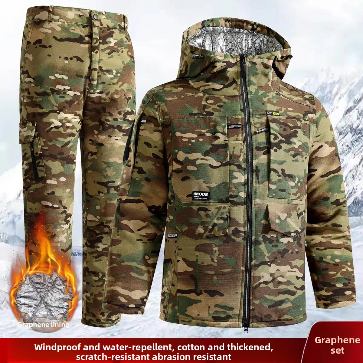 Thiened Cotton Workwear Autumn Winter Camouflage Suit Outdoor Warm Cold Resistant Labor Protection Overalls for Men And Women