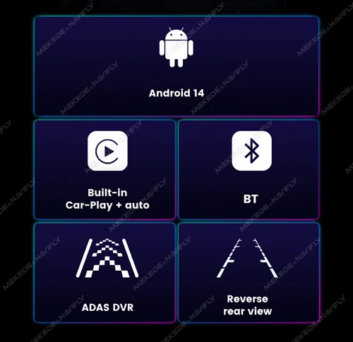 Imagen 2 del producto MEKEDE 9 ""/10"" Android 14 Radio Universal para coche Auto CarPlay navegación GPS WIFI BT 2 Din reproductor Multimedia Radio automática estéreo