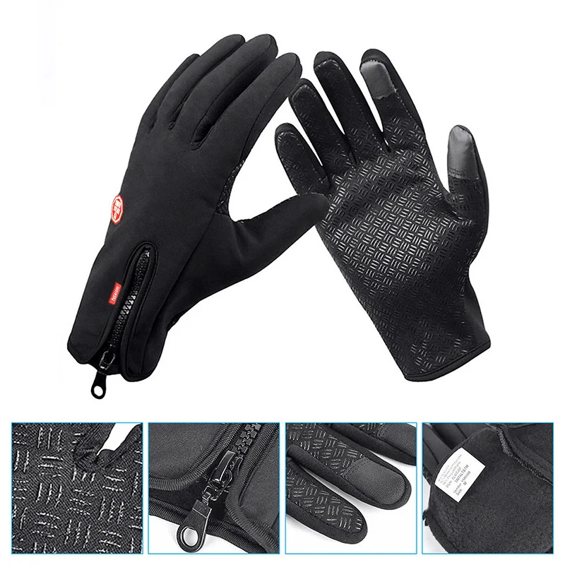 Guanti invernali 2023 per uomo guanti impermeabili antivento freddi con dita intere Snowboard Riding Driving Warm Touchscreen Zipper Glove