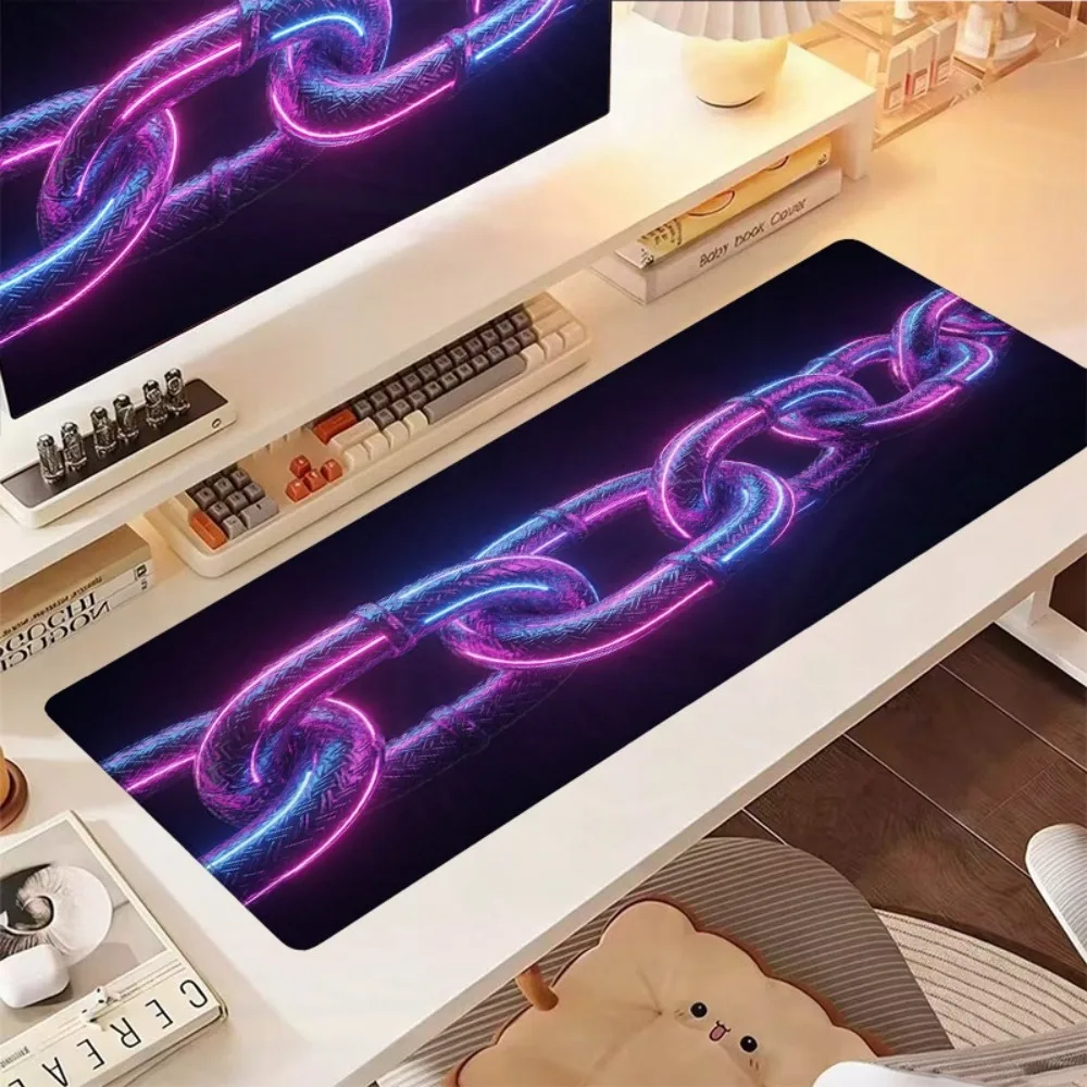 Tapis de souris amusant à motif de chaîne lumineuse néon, tapis de souris de jeu style dessin animé, alfombrillas para escritorio, tapis de souris