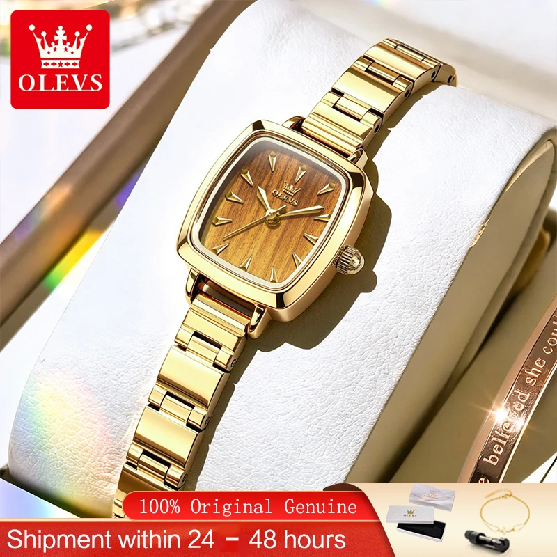 OLEVS Original Simple Luxury Womens Square Quartz Watch Waterproof Luminous Wristwatch Elegant Fashion Brand Reloj 5695 New