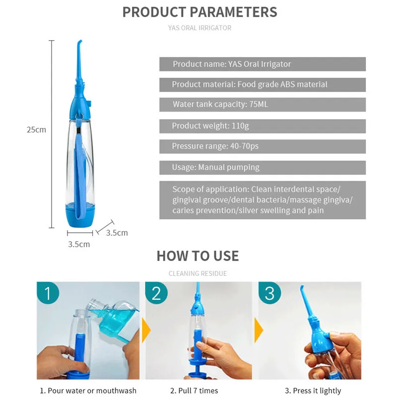 Portable Oral Irrigator Dental Flosser Product for Cleaning Teeth Water Thread Flosser Nozzle Mouth Washing Machine