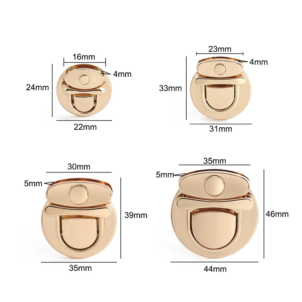 5/10/30PCS Metal Heart Shape Alloy Twist Lock Turn Snap Clasp For Women's Leather Handbag Shoulder Bags Push Lock Accessories
