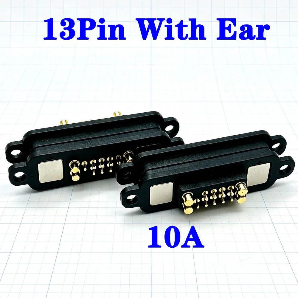 1Sets DC 36V 10A Magnetic Pogo Pin Connector 13Pin Male Female Spring Loaded DC High Current Power Charging Socket