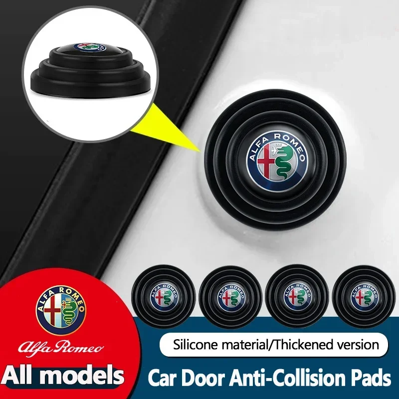 Car Door Shock Stickers Absorber Soundproof Buffer Pier for Alfa Romeo 156 159 Mito Giulia GT Brera Spider Giulietta 147gt 166