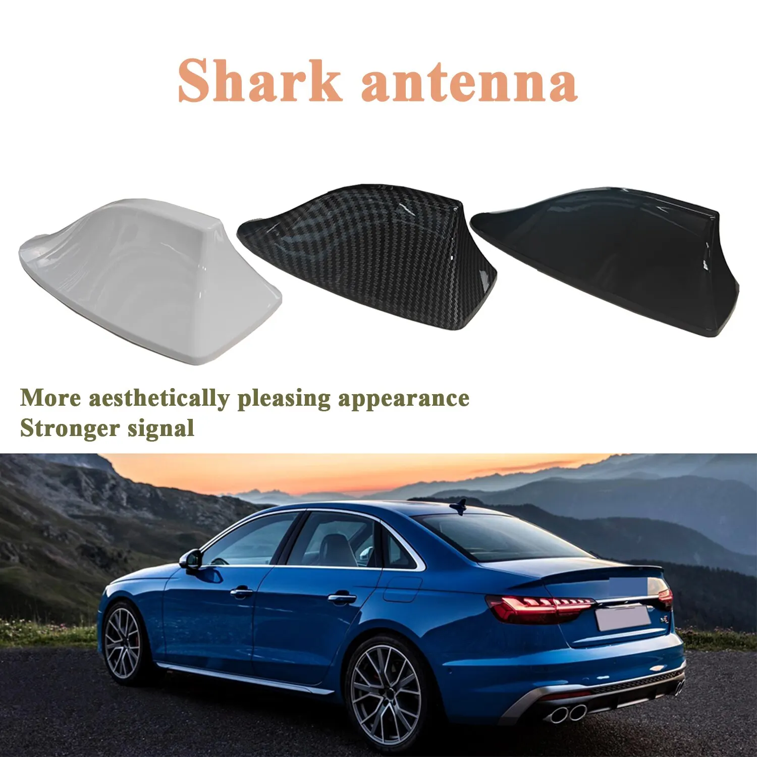 Car Universal 3 Colors FM Signal Amplifier Car Radio Aerials Shark Fin Antenna Car Roof Decoration Auto Side Replacement